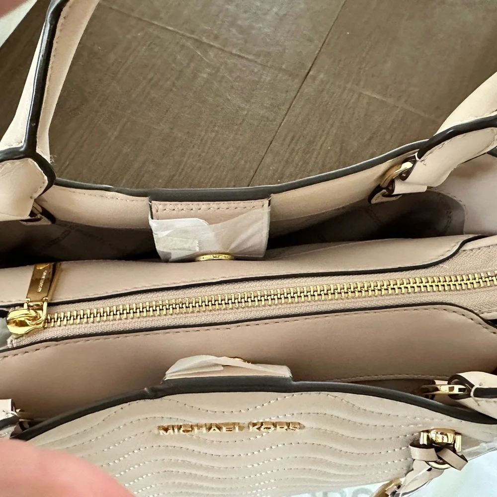 Michael Kors Pink Quilted Satchel with Gold Hardware - Picture 3 of 6
